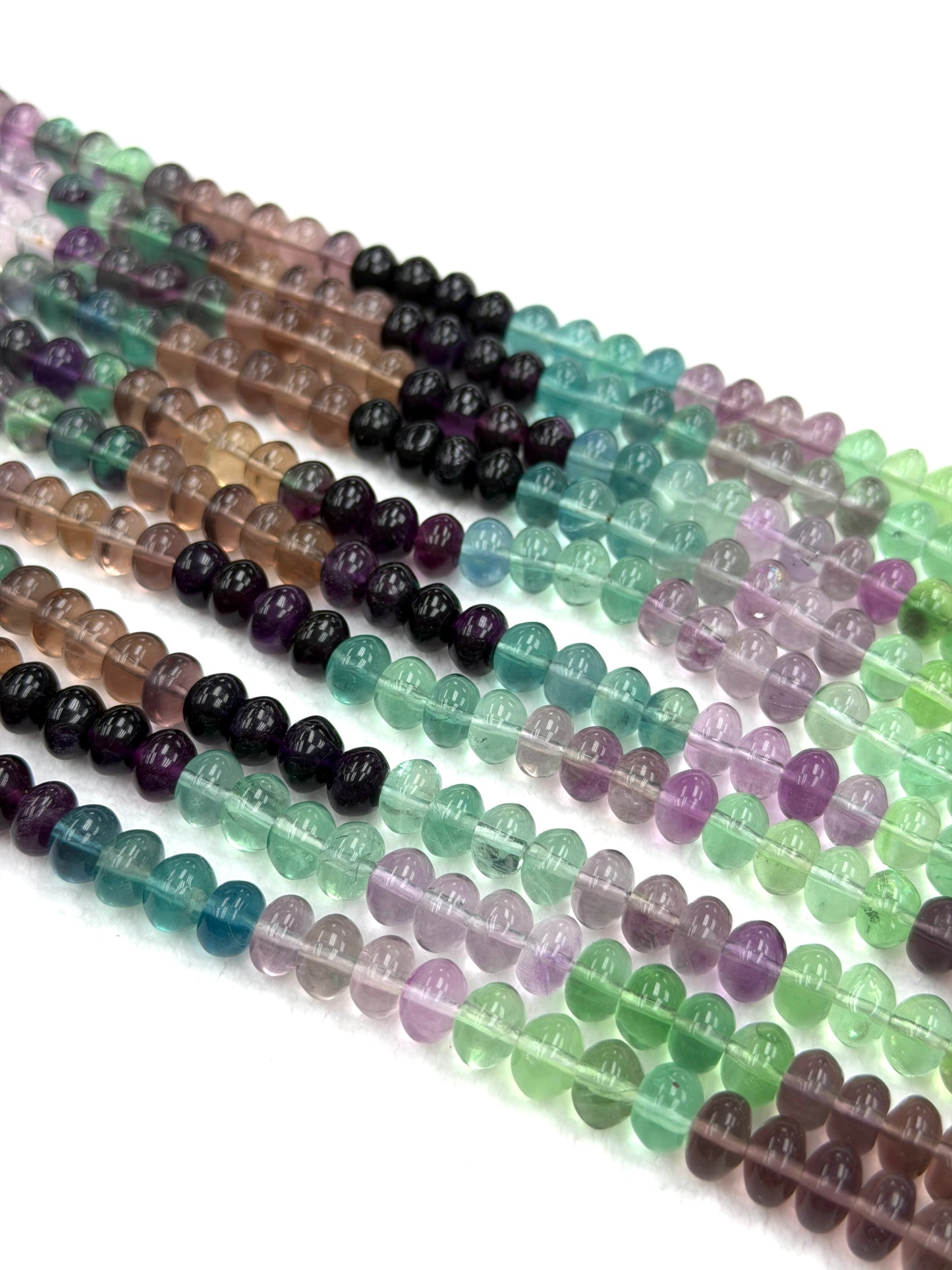 Fluorite Multi A rondelle 6x8 plain