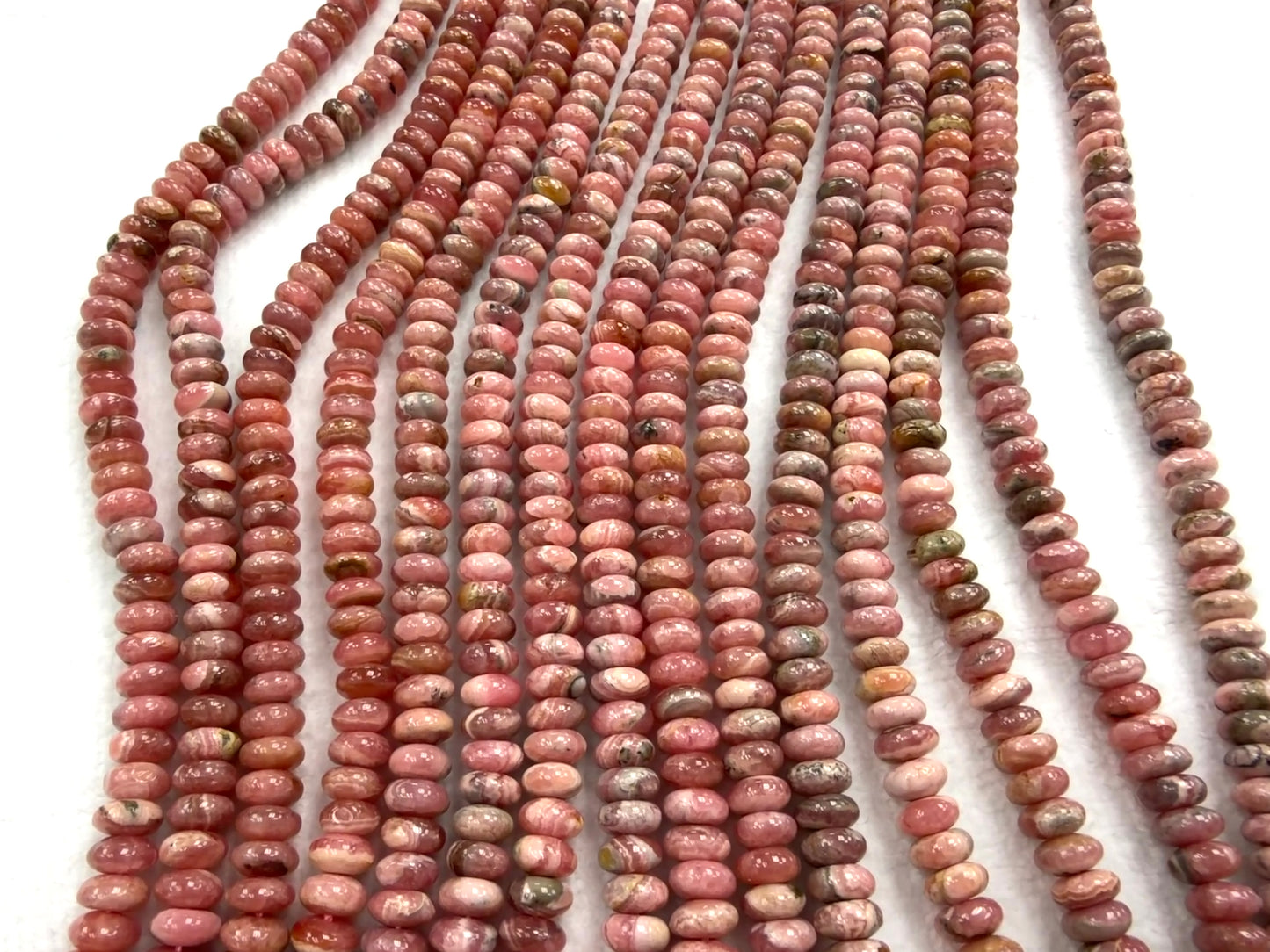 Rhodochrosite rondelle 3x7 plain