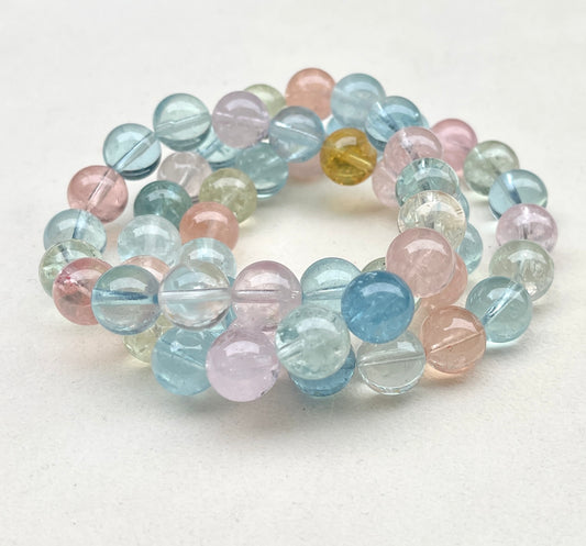 Beryl Transparent Bracelet 12mm 摩根海藍寶手鏈12mm