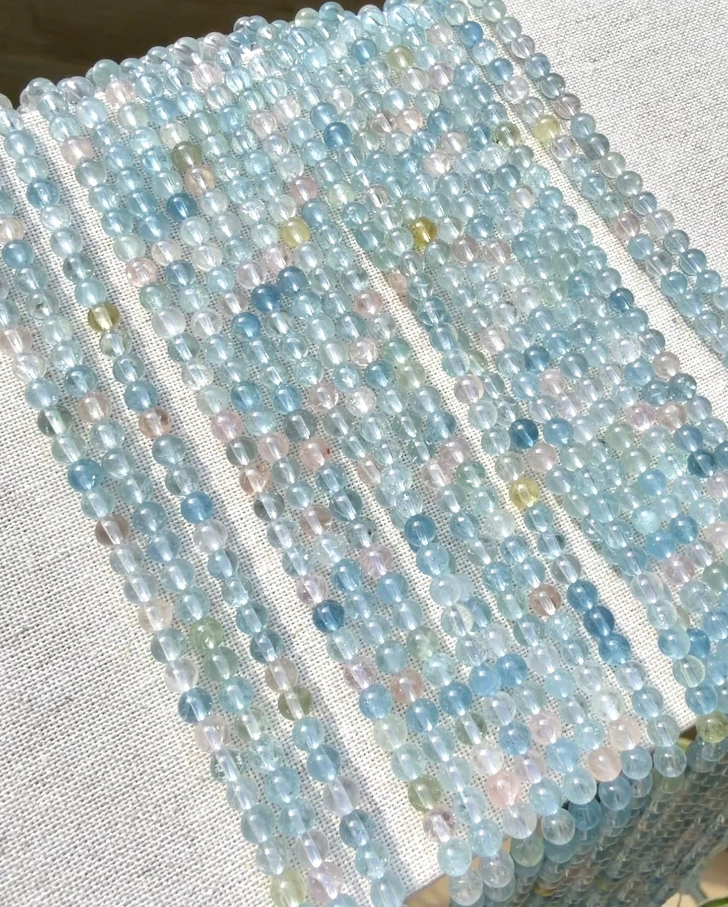 Beryl multi AA beads 4mm smooth