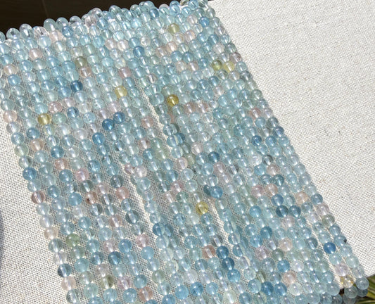 Beryl multi AA beads 4mm smooth