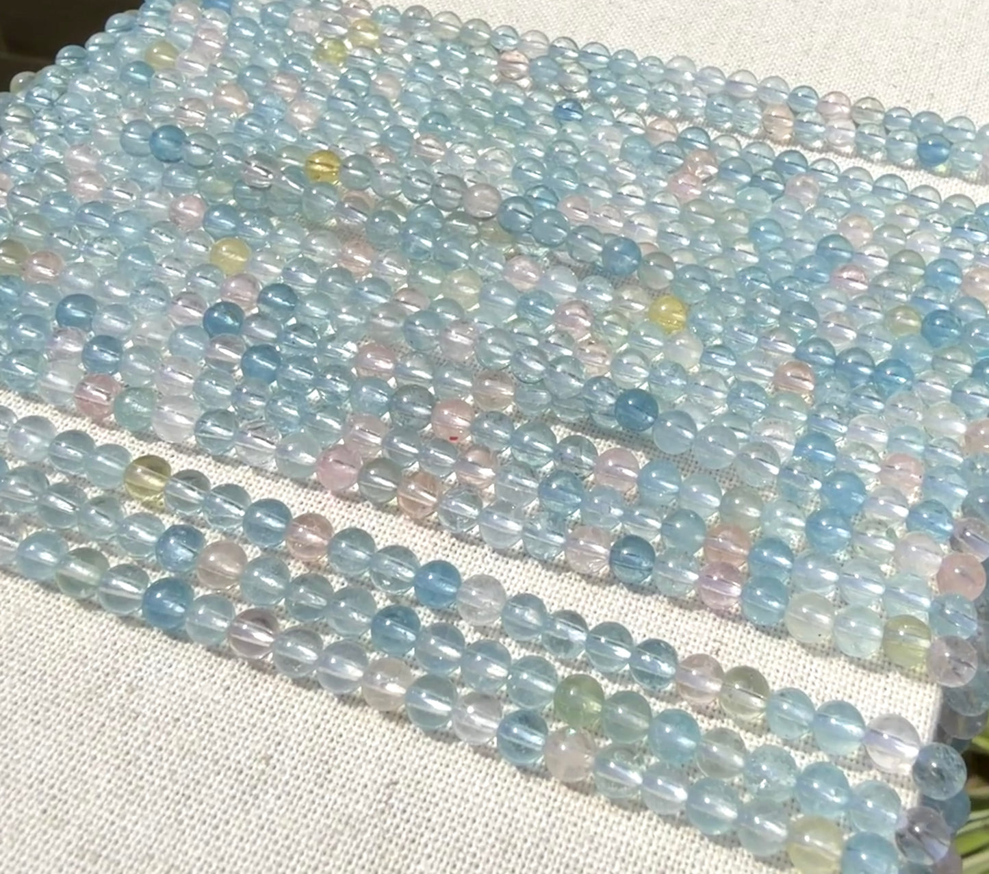 Beryl multi AA beads 4mm smooth