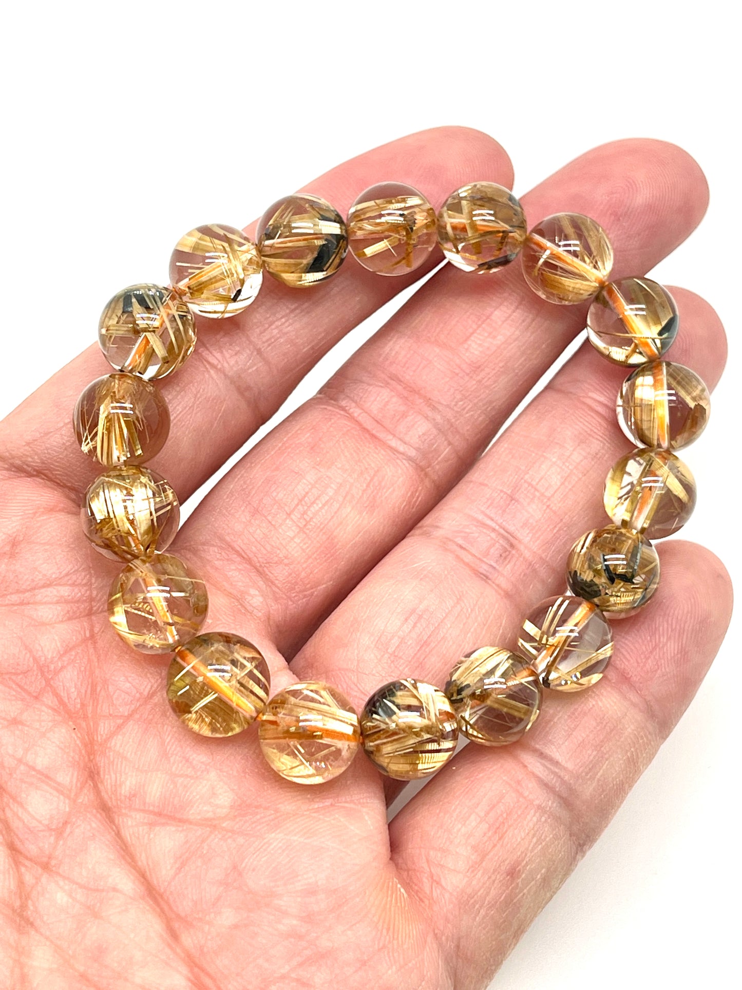 Golden Rutilated Quartz AAA Bracelet 10mm