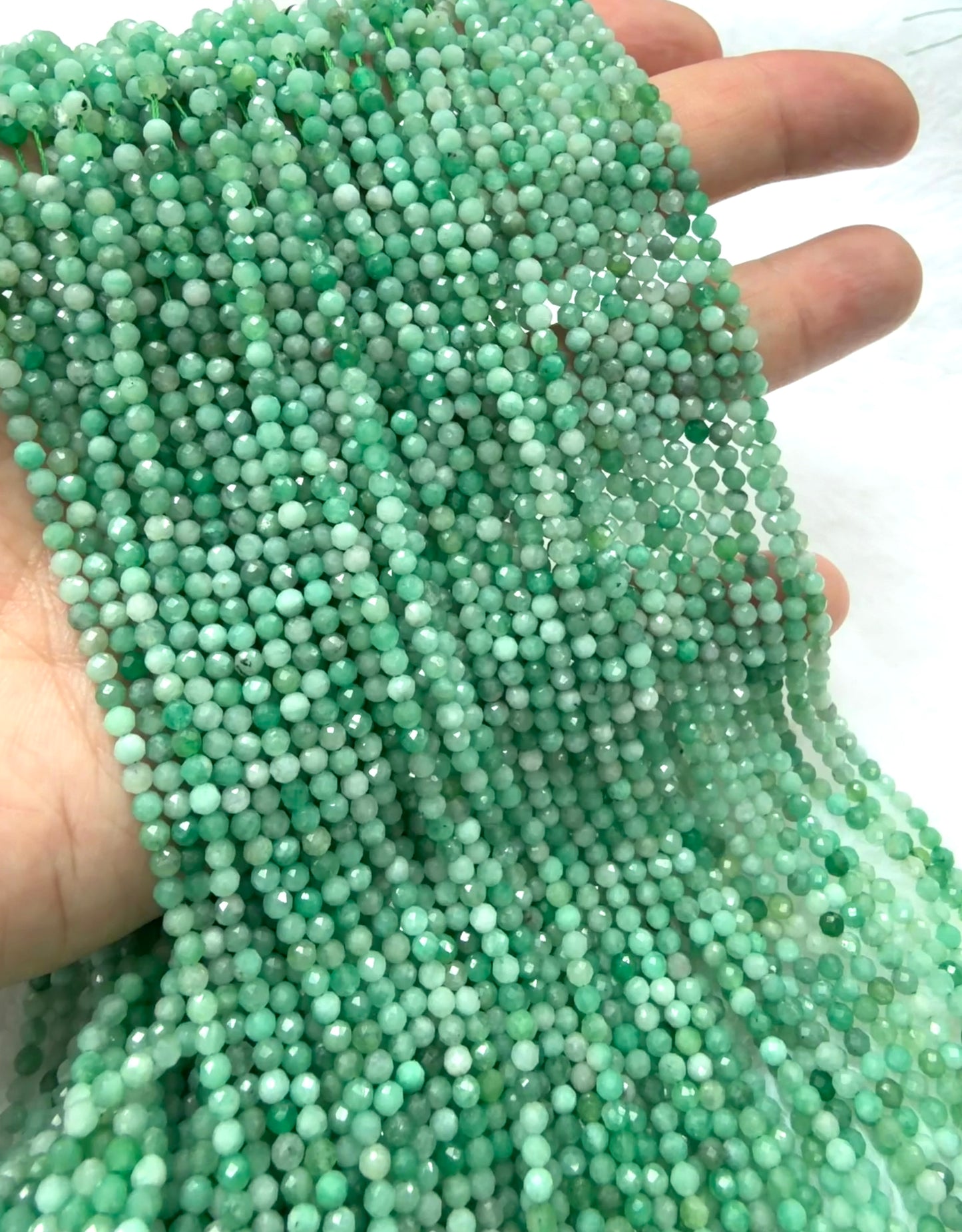 Emerald Beads 3mm faceted