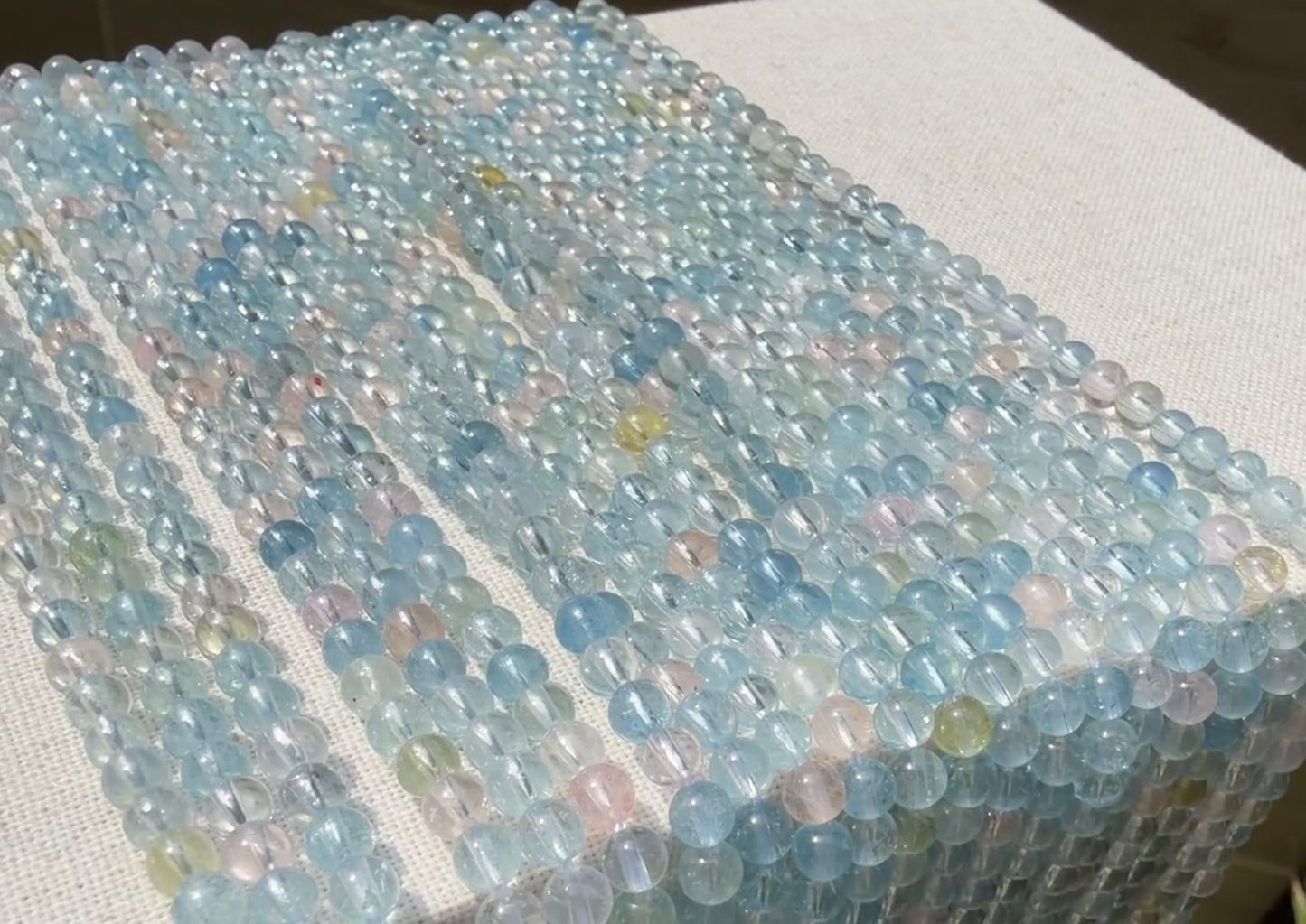 Beryl multi AA beads 4mm smooth