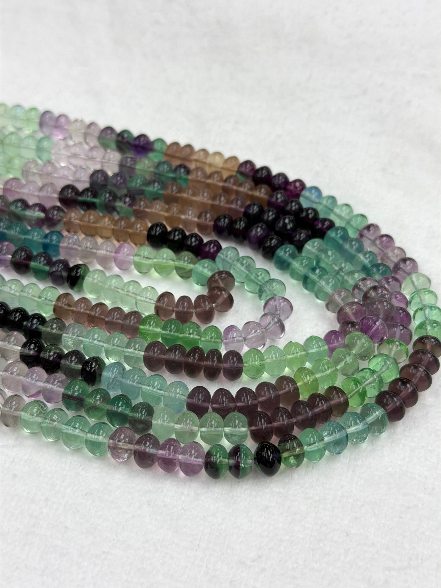 Fluorite Multi A rondelle 6x8 plain