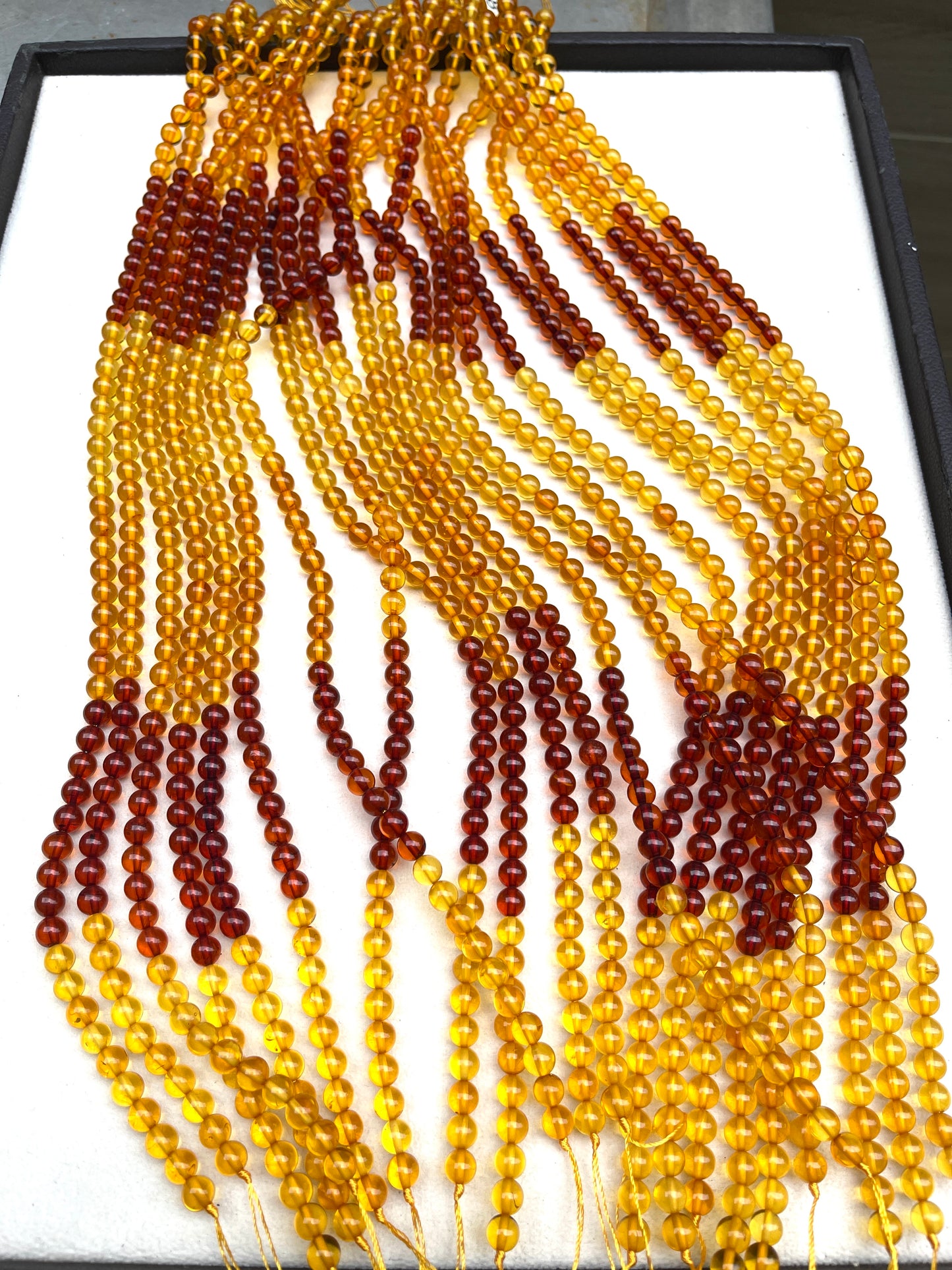 Amber beads 6mm plain