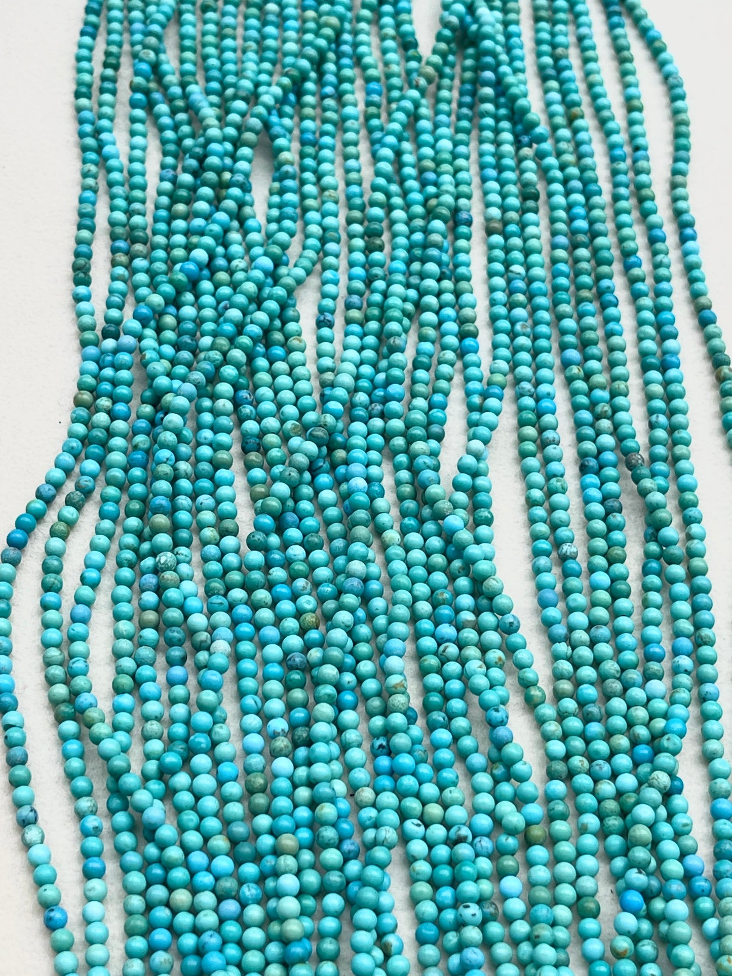 Turquoise beads 3mm plain 16inch 40cm