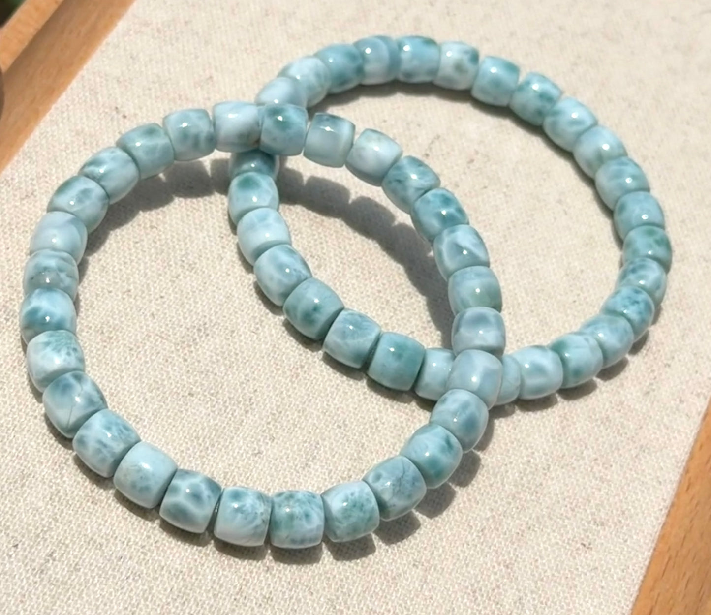 Larimar rondelle bracelet 6x7 plain