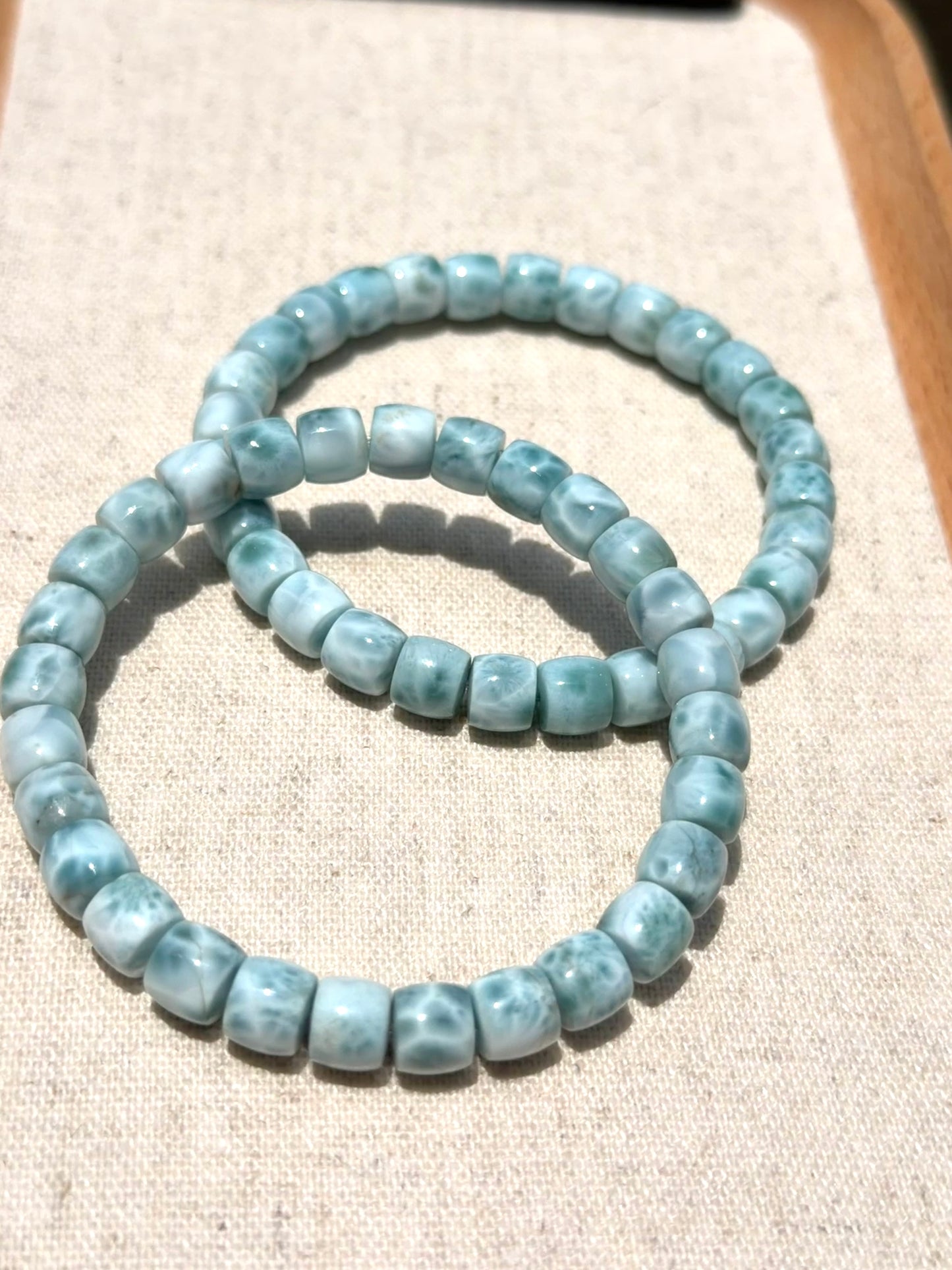 Larimar rondelle bracelet 6x7 plain
