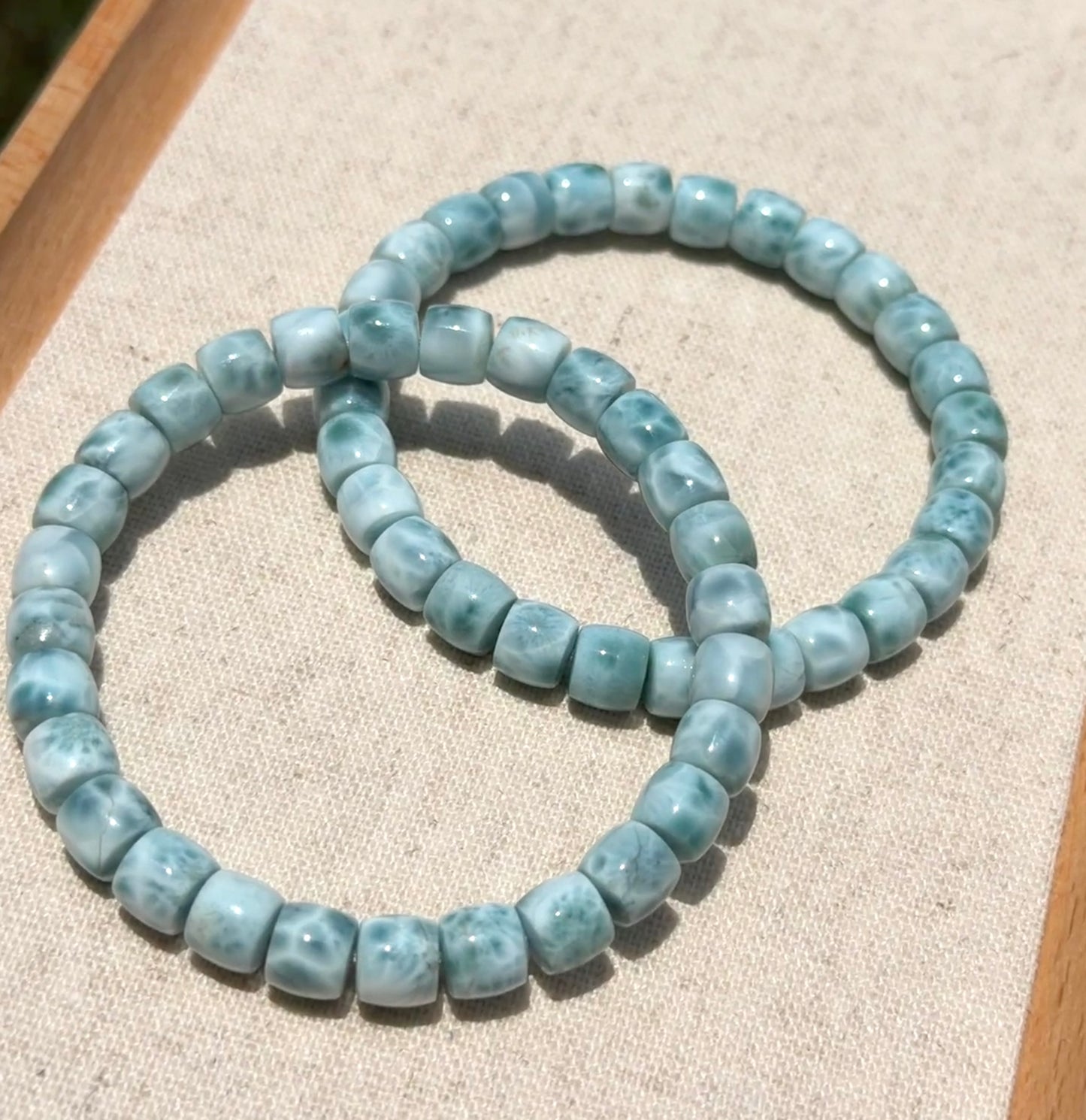 Larimar rondelle bracelet 6x7 plain