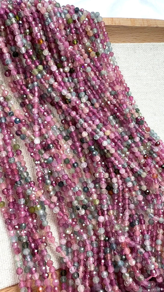 Tourmaline Multi Beads 4mm Faceted
